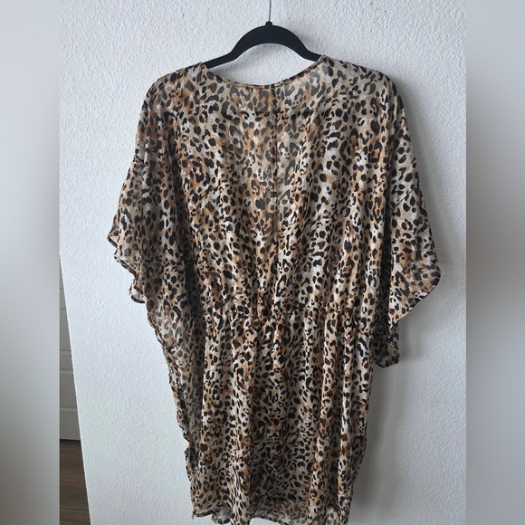 Time and Tru Animal Print Swim Coverup Dress - Picture 3 of 8